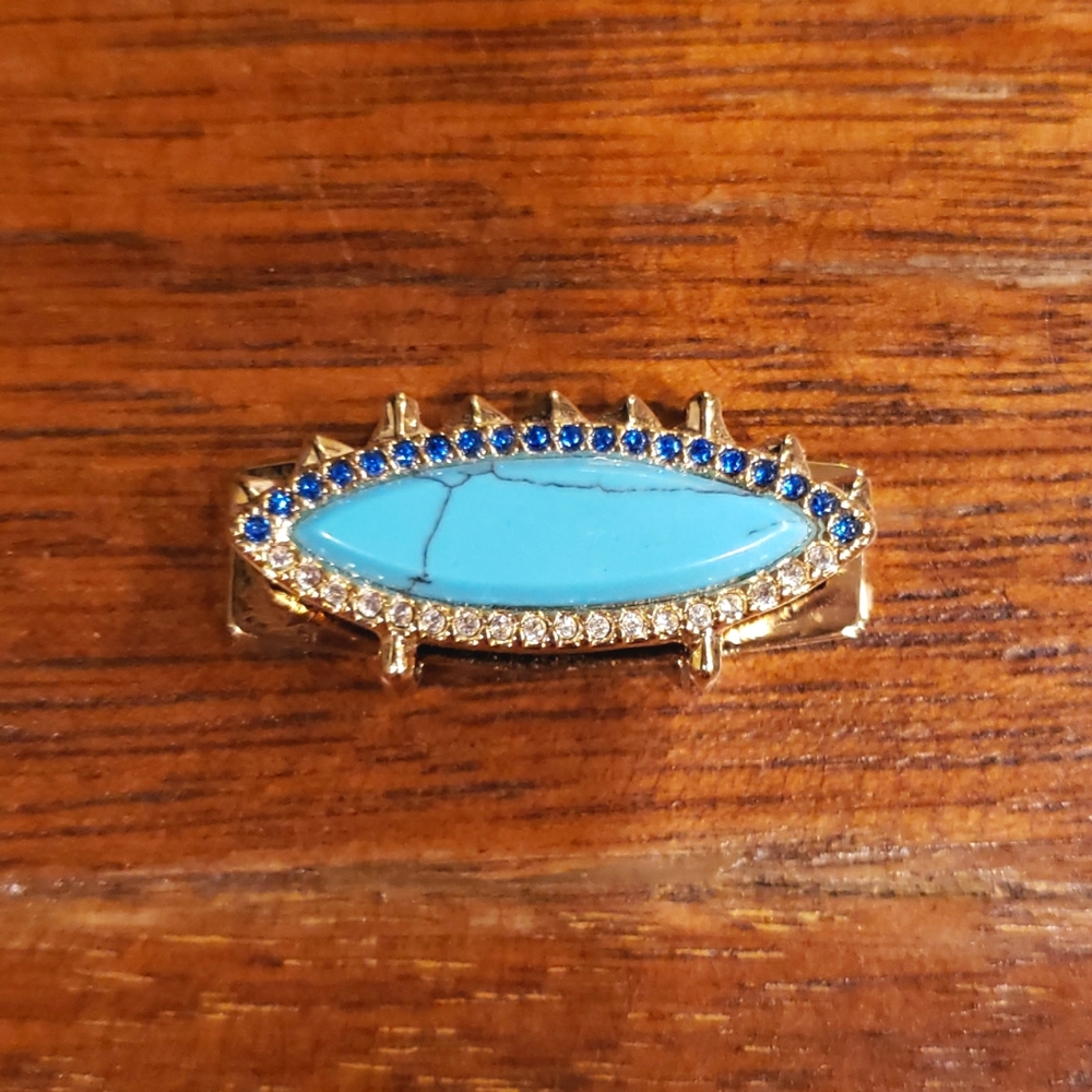 KEEP Collective *Retired* New Dawn Charm, Gold with Turquoise Stone